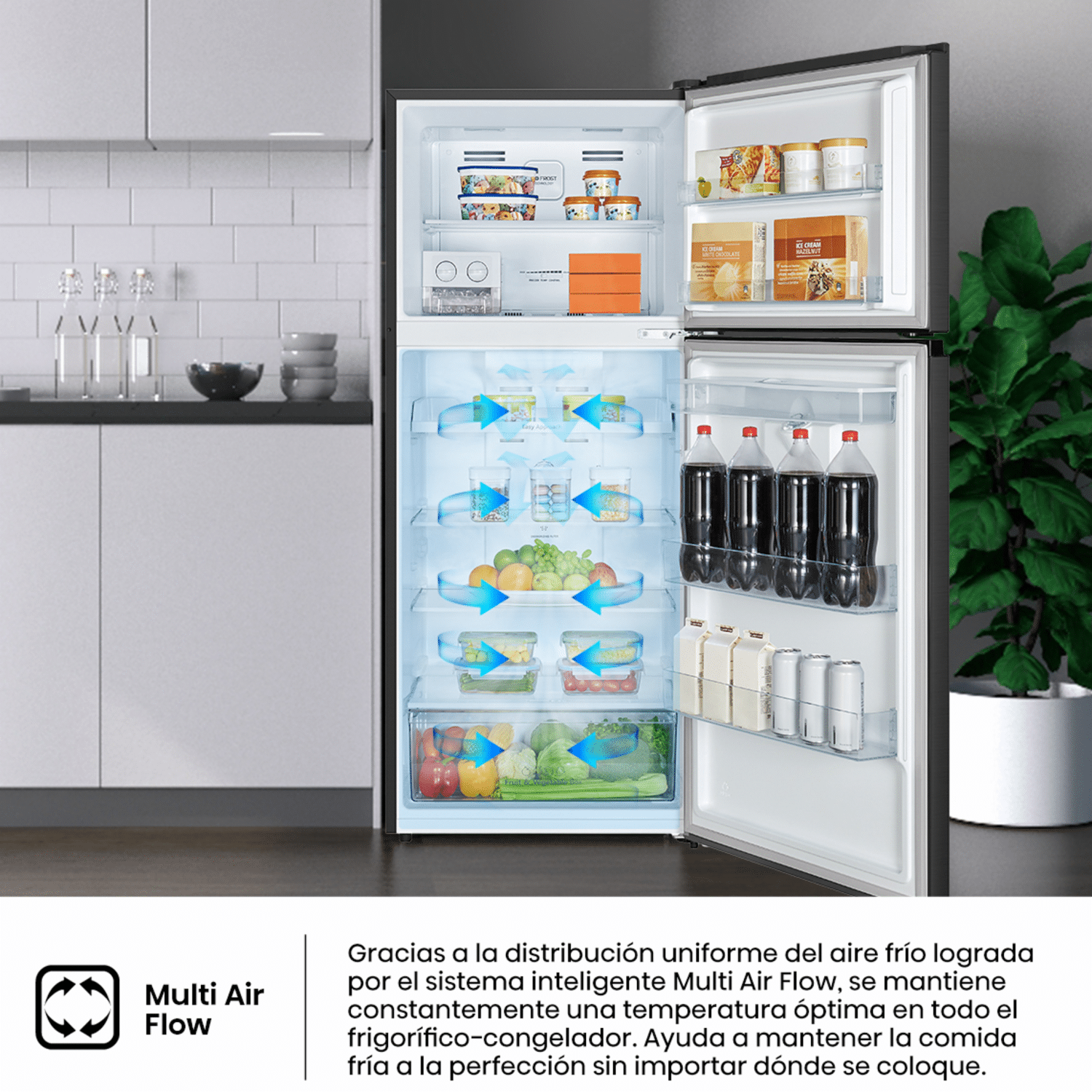 Refrigeradora Top Mount Black Glass HISENSE 411 Litros
