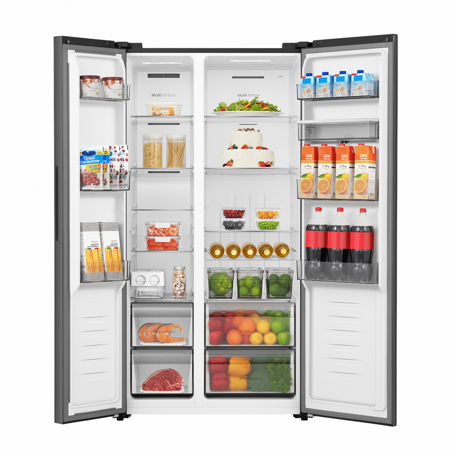 Refrigeradora Side By Side Black Glass HISENSE 568 Litros