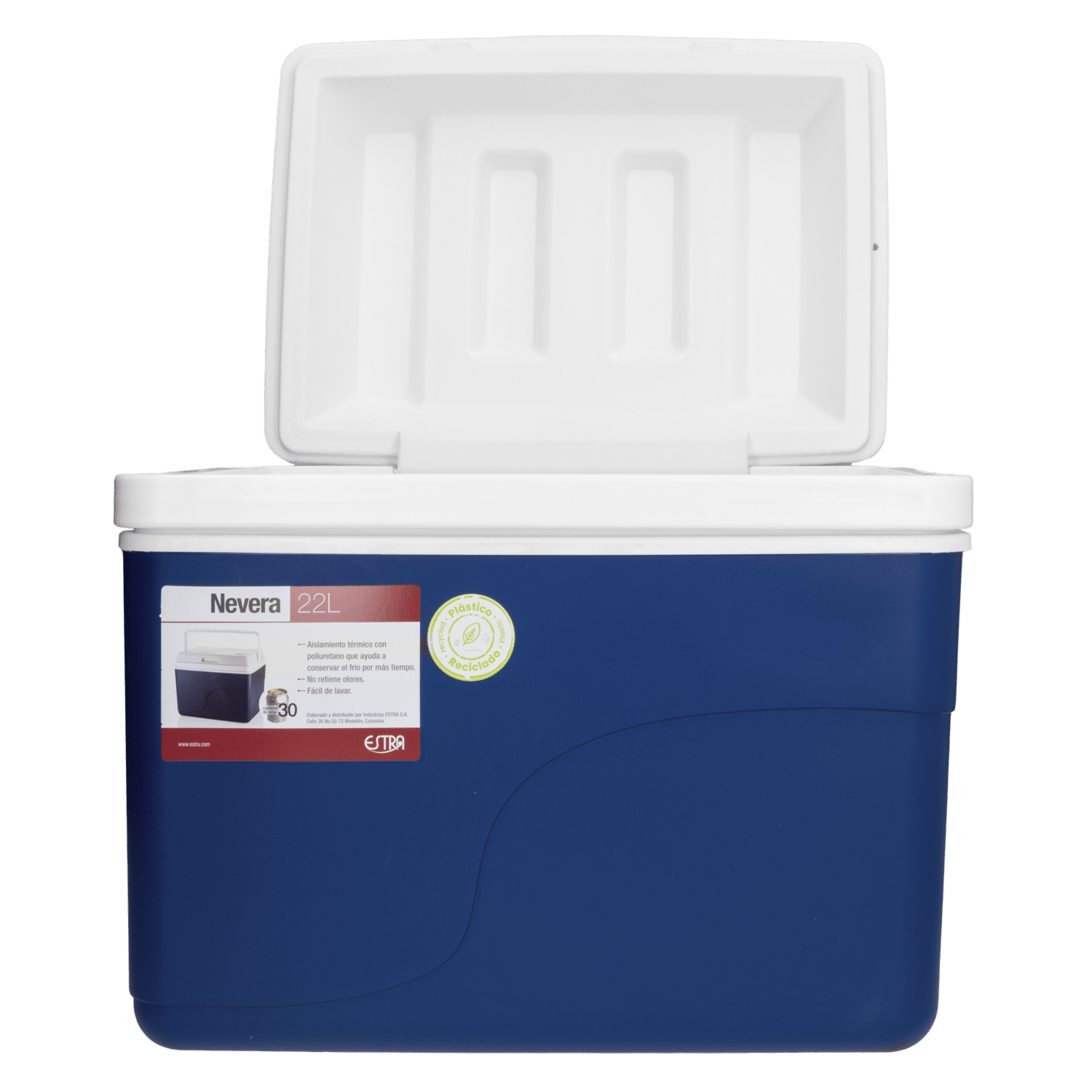 Cooler De Plástico Reciclado Azul ESTRA 22 L