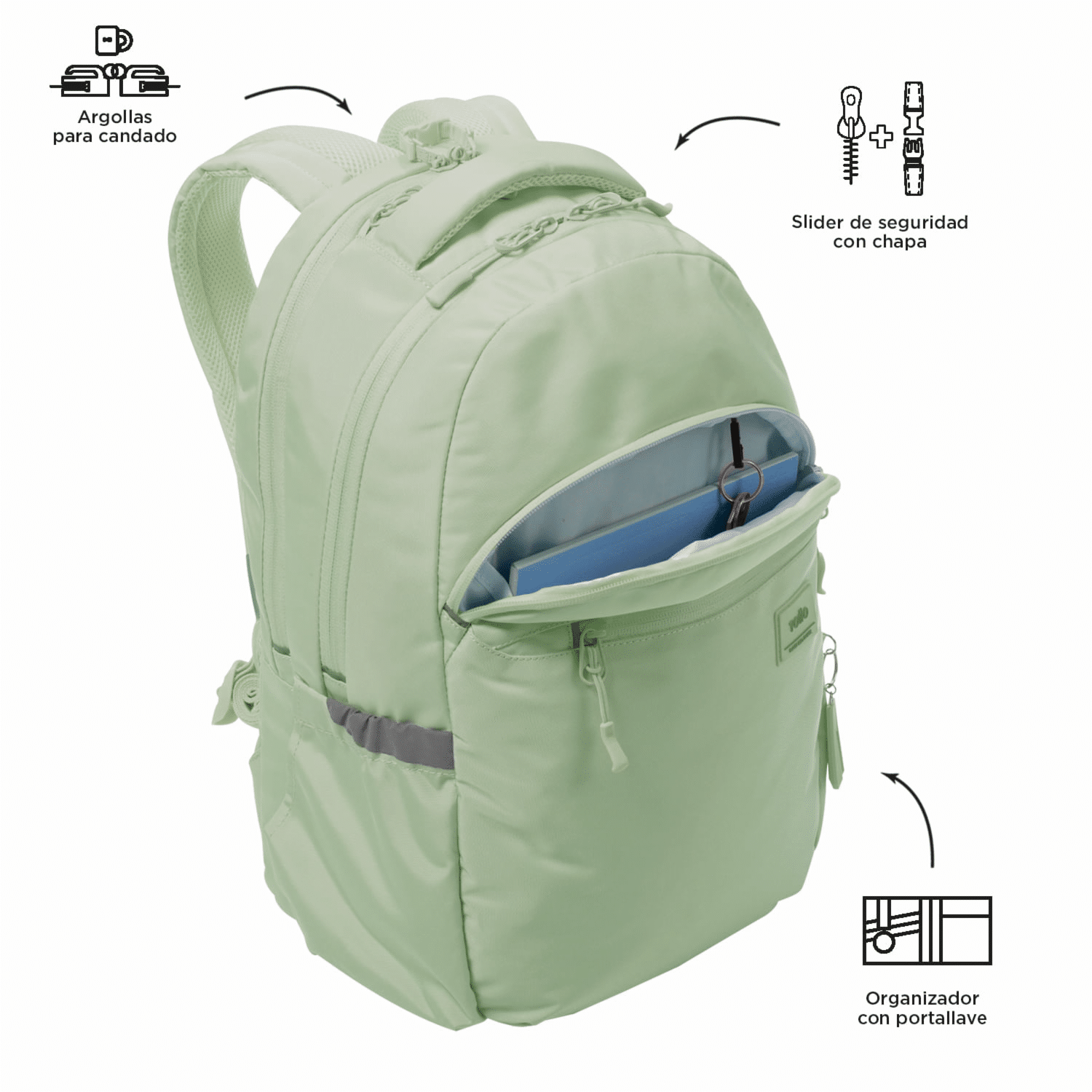 Mochila Pc Mujer Indo TOTTO Verde