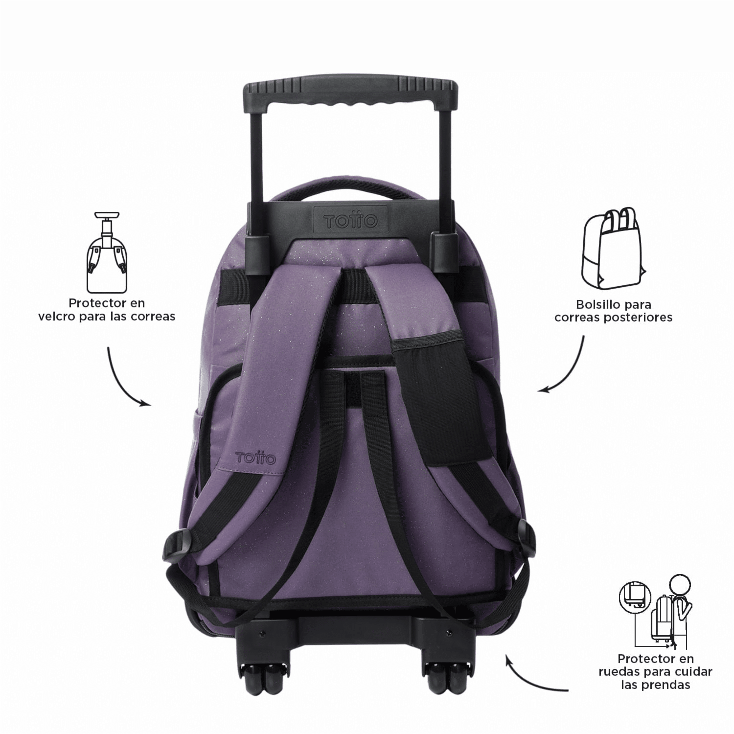 Mochila Ruedas Mujer Renglon TOTTO Morado