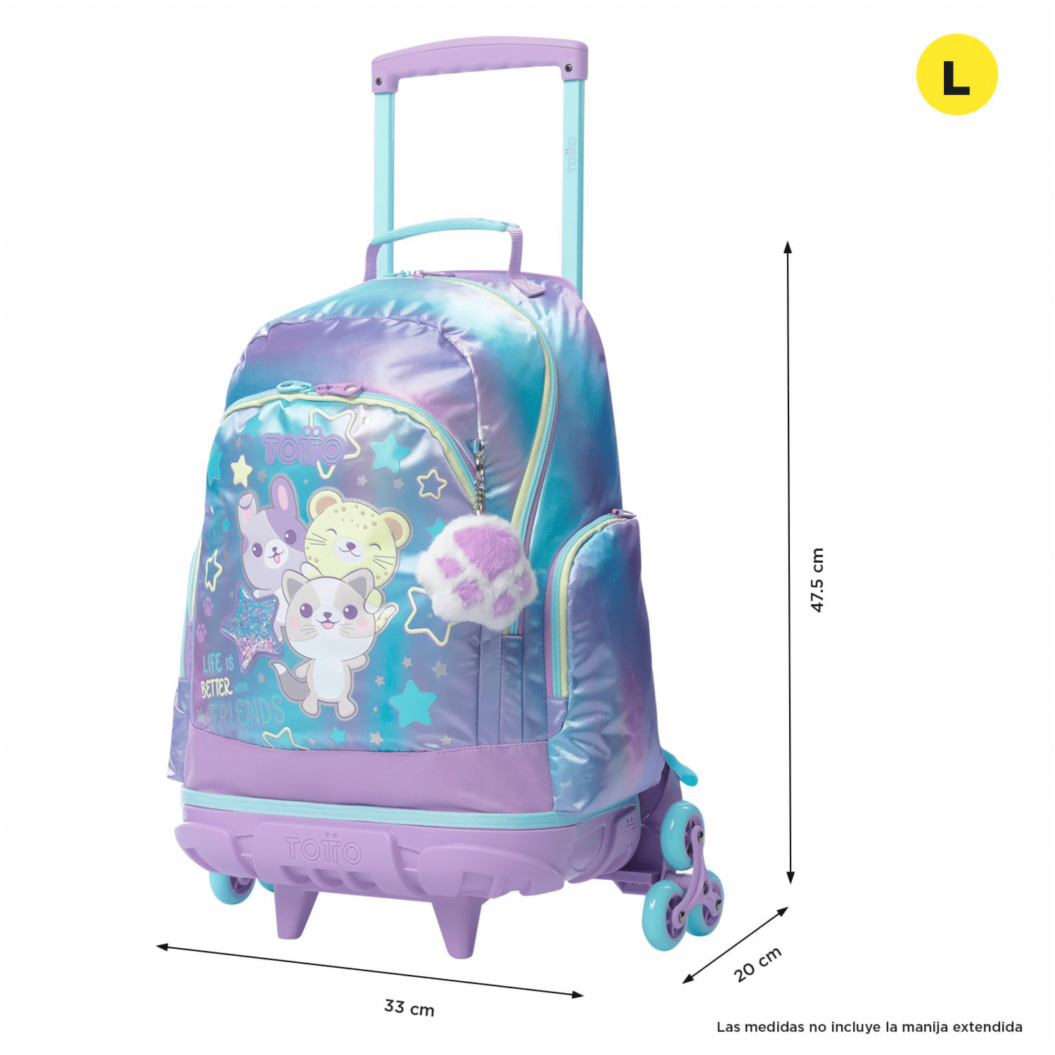 Mochila Ruedas Infantil Niña Friends TOTTO Estampado