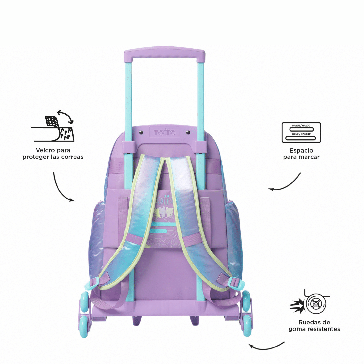 Mochila Ruedas Infantil Niña Friends TOTTO Estampado