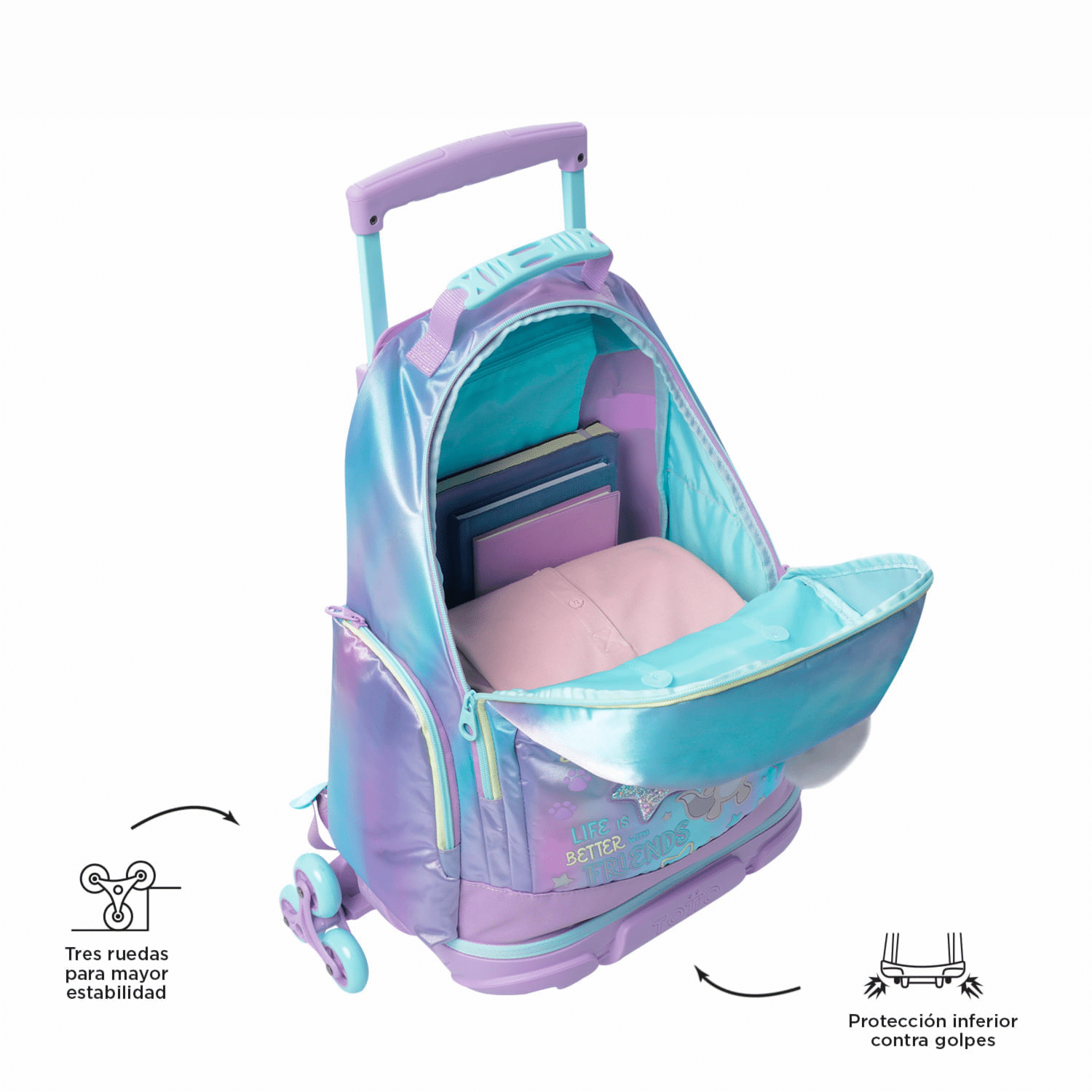 Mochila Ruedas Infantil Niña Friends TOTTO Estampado