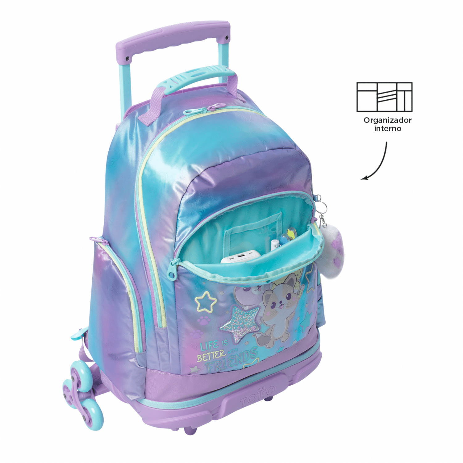 Mochila Ruedas Infantil Niña Friends TOTTO Estampado