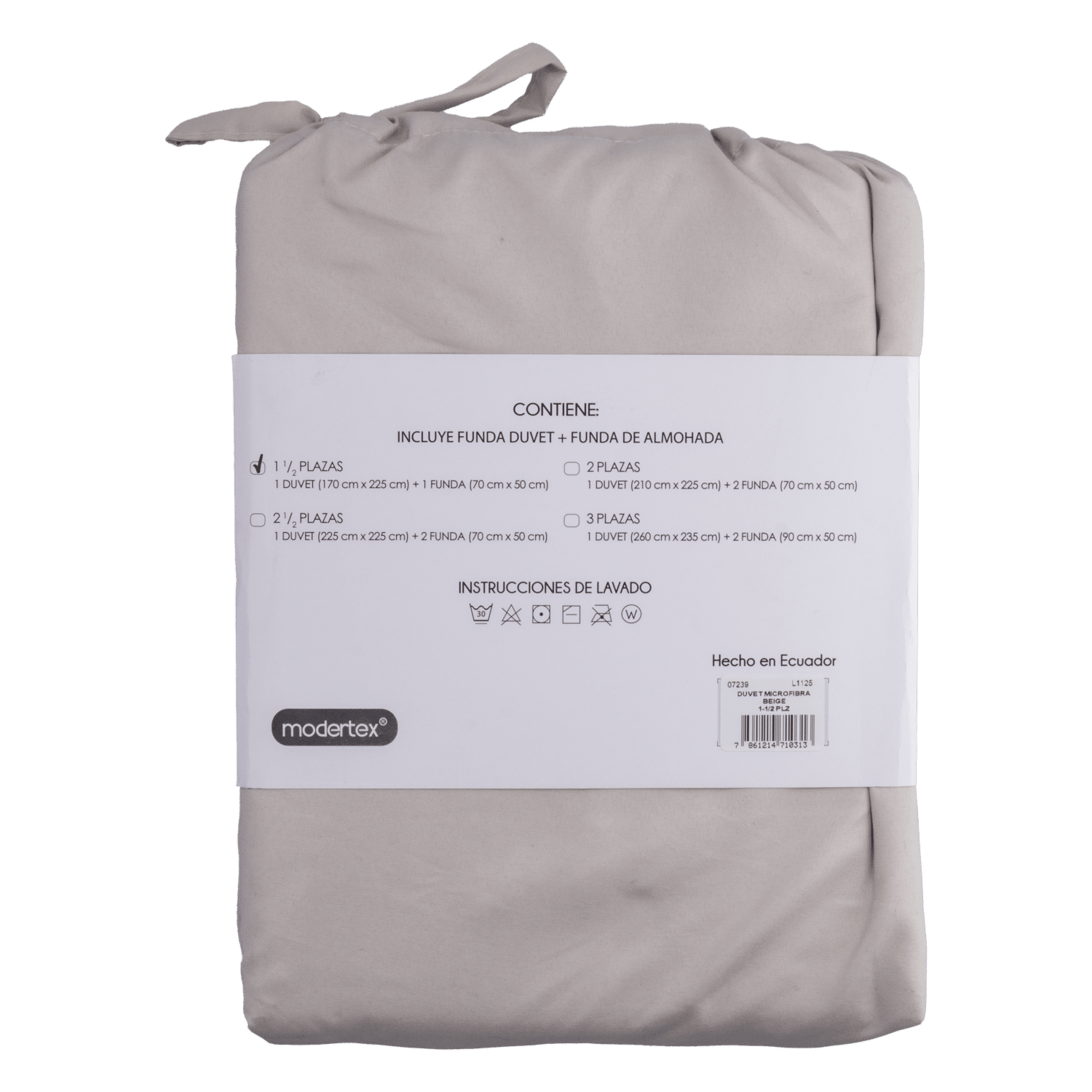 Duvet De Microfibra Beige MODERTEX 1 1/2 Plazas
