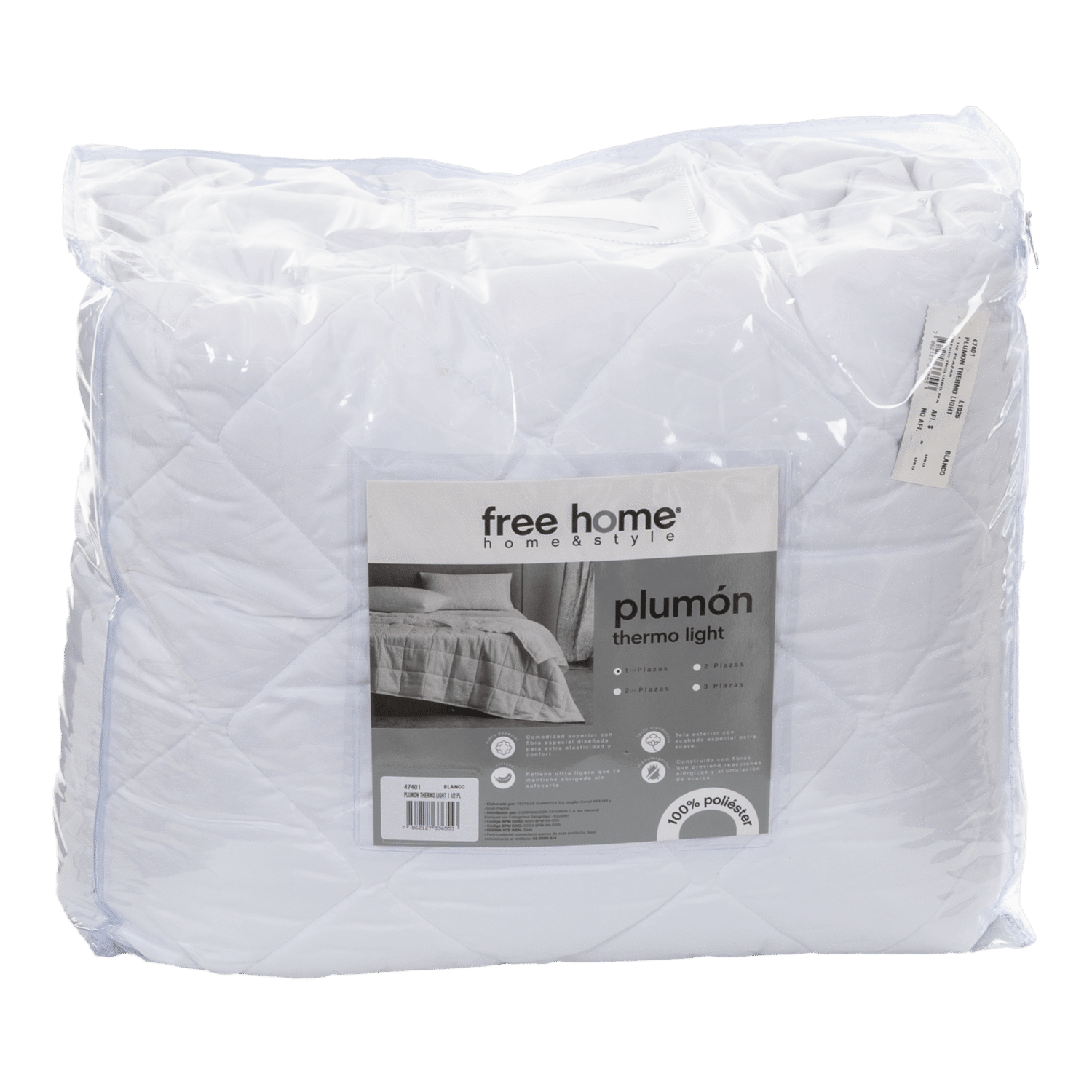 Plumón Thermo Light Blanco FREE HOME 1 1/2 Plazas
