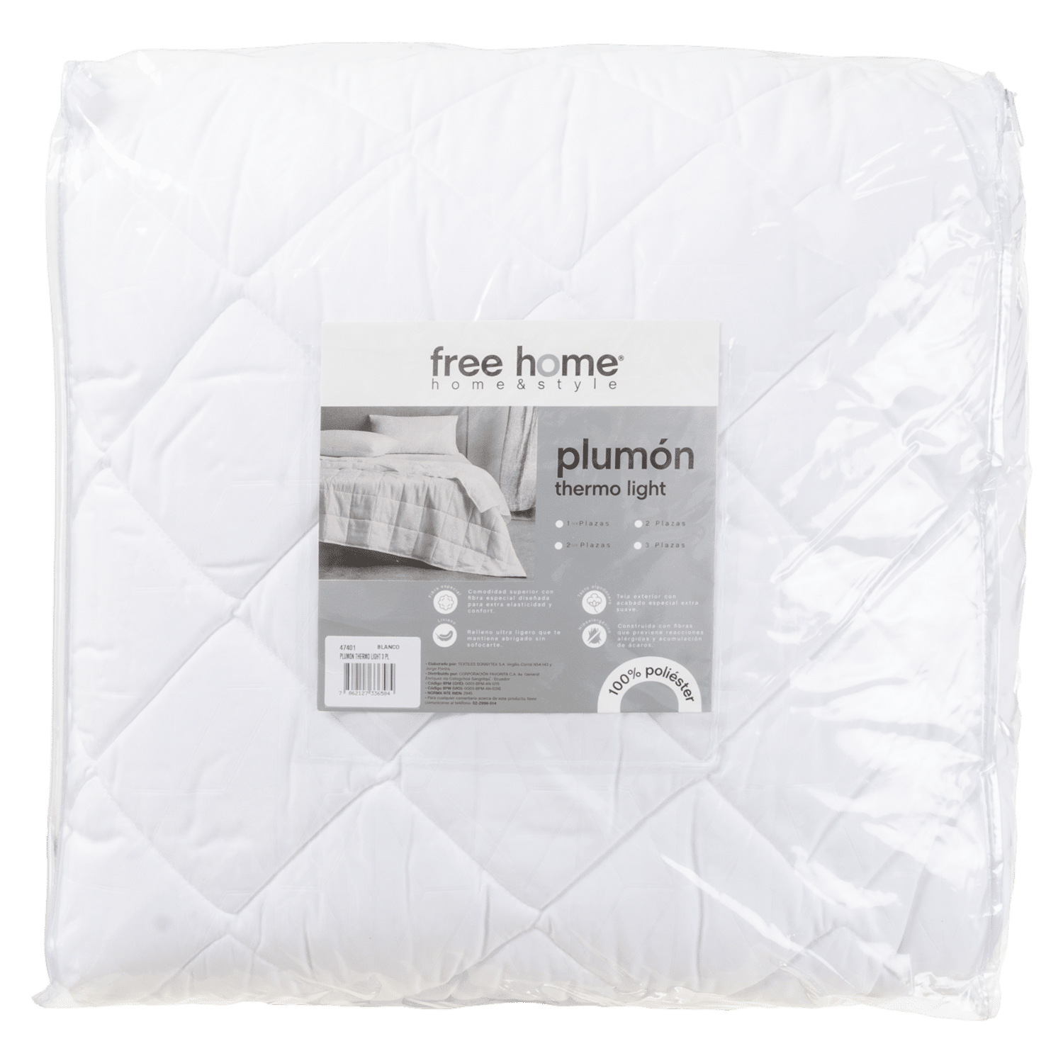 Plumón Thermo Light Blanco FREE HOME 1 1/2 Plazas