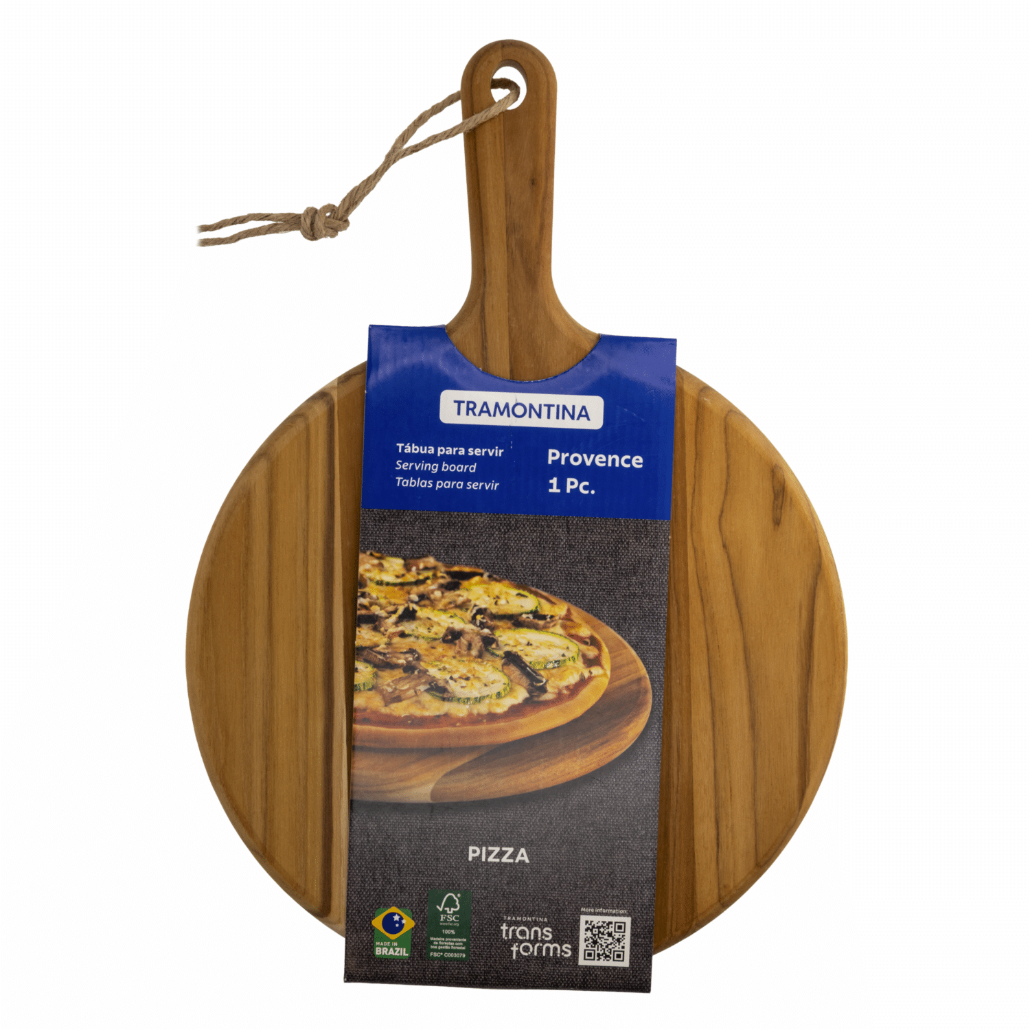 Tabla Para Pizza Redonda Con Mango Y Soga TRAMONTINA 30 CM