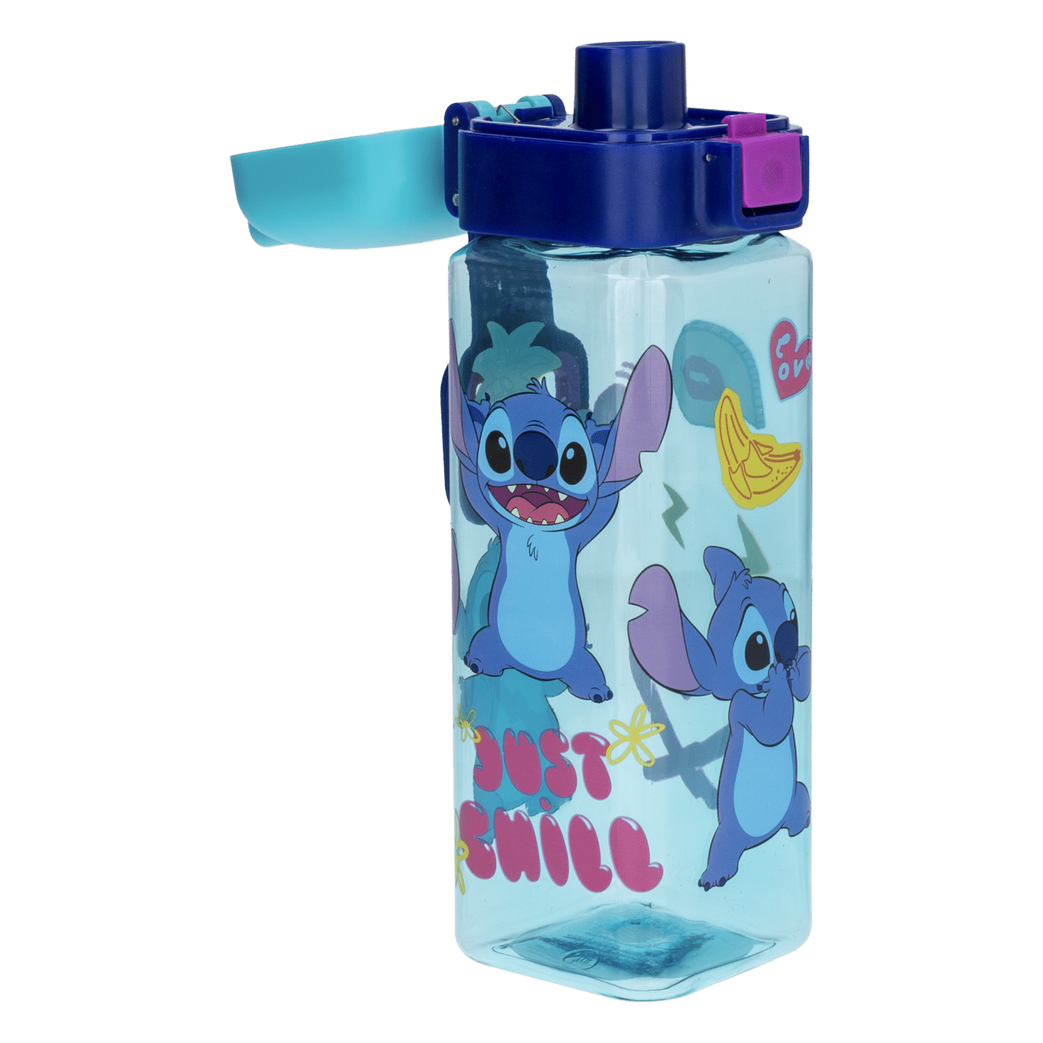 Botella Tomatodo Cuadrada Stitch Palms DISNEY 550 Ml