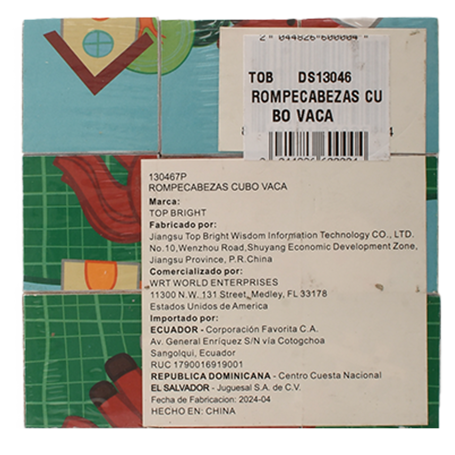 Rompecabezas En Cubo: Vaca TOP BRIGHT 9 Piezas