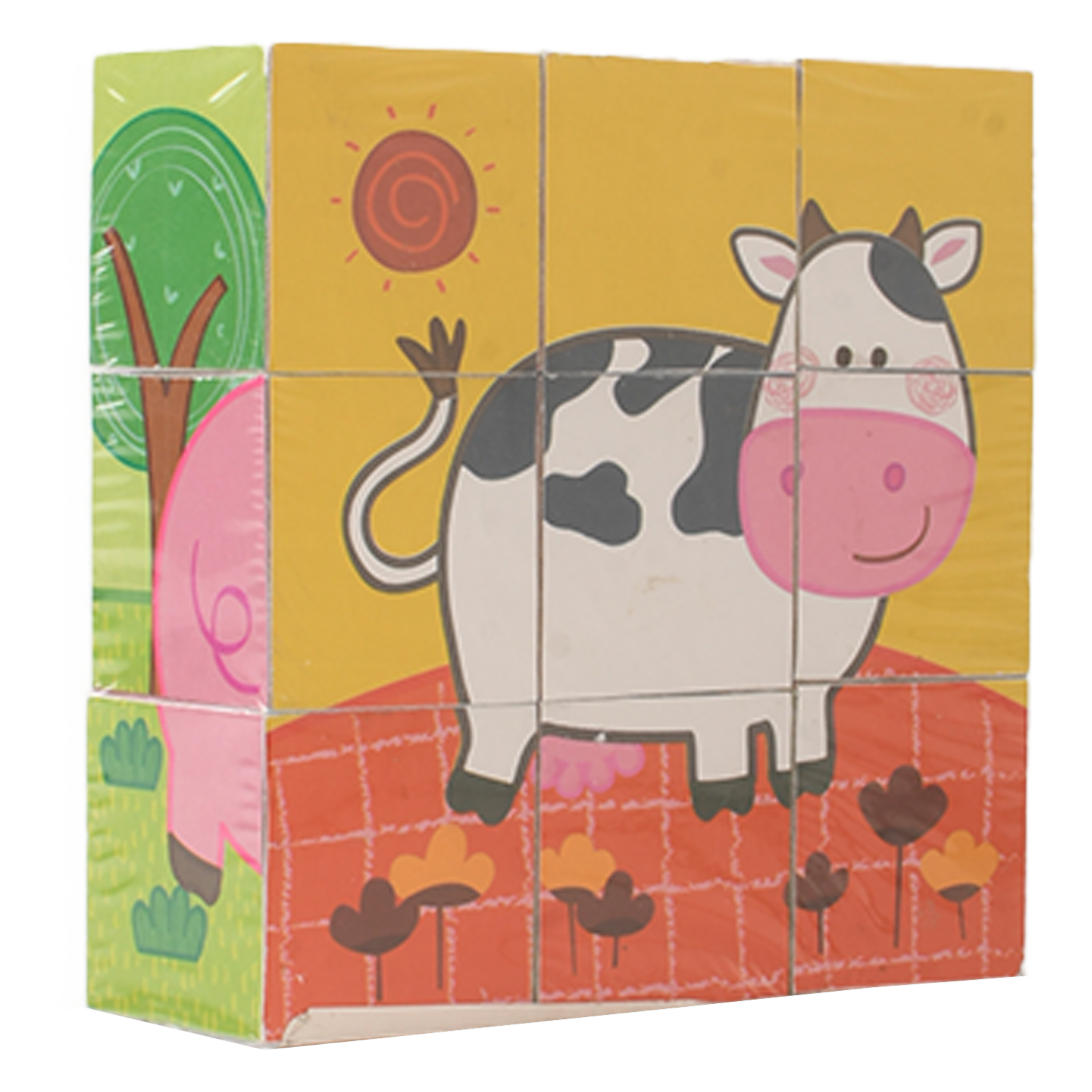 Rompecabezas En Cubo: Vaca TOP BRIGHT 9 Piezas