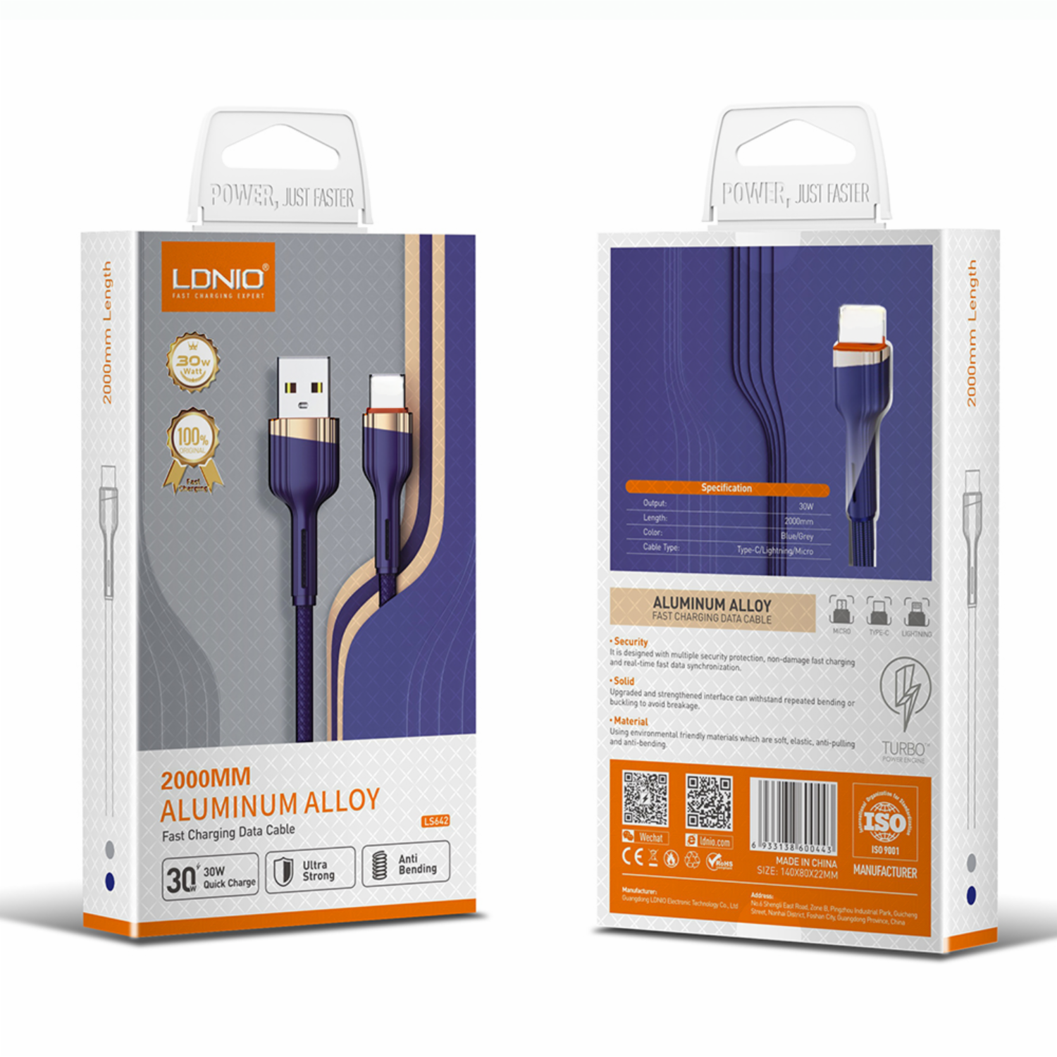 Cable De Carga Rápida Modelo Ls642 Tipo C 2M LDNIO 30 W