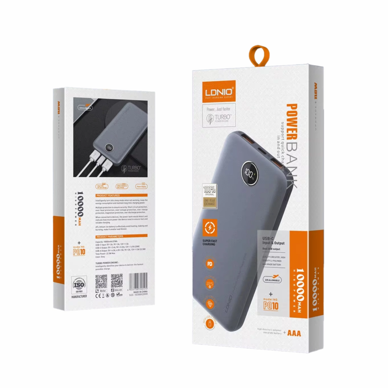 Power Bank Modelo Pq10 Usb Y Usb-C LDNIO 10000 Mah
