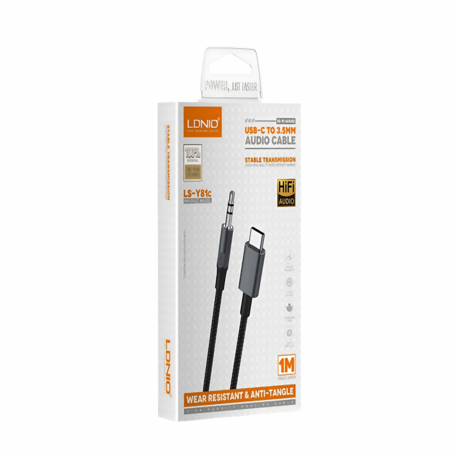 Cable Auxiliar De Audio 3.5 A Tipo C Modelo Lsy81C LDNIO 1 M