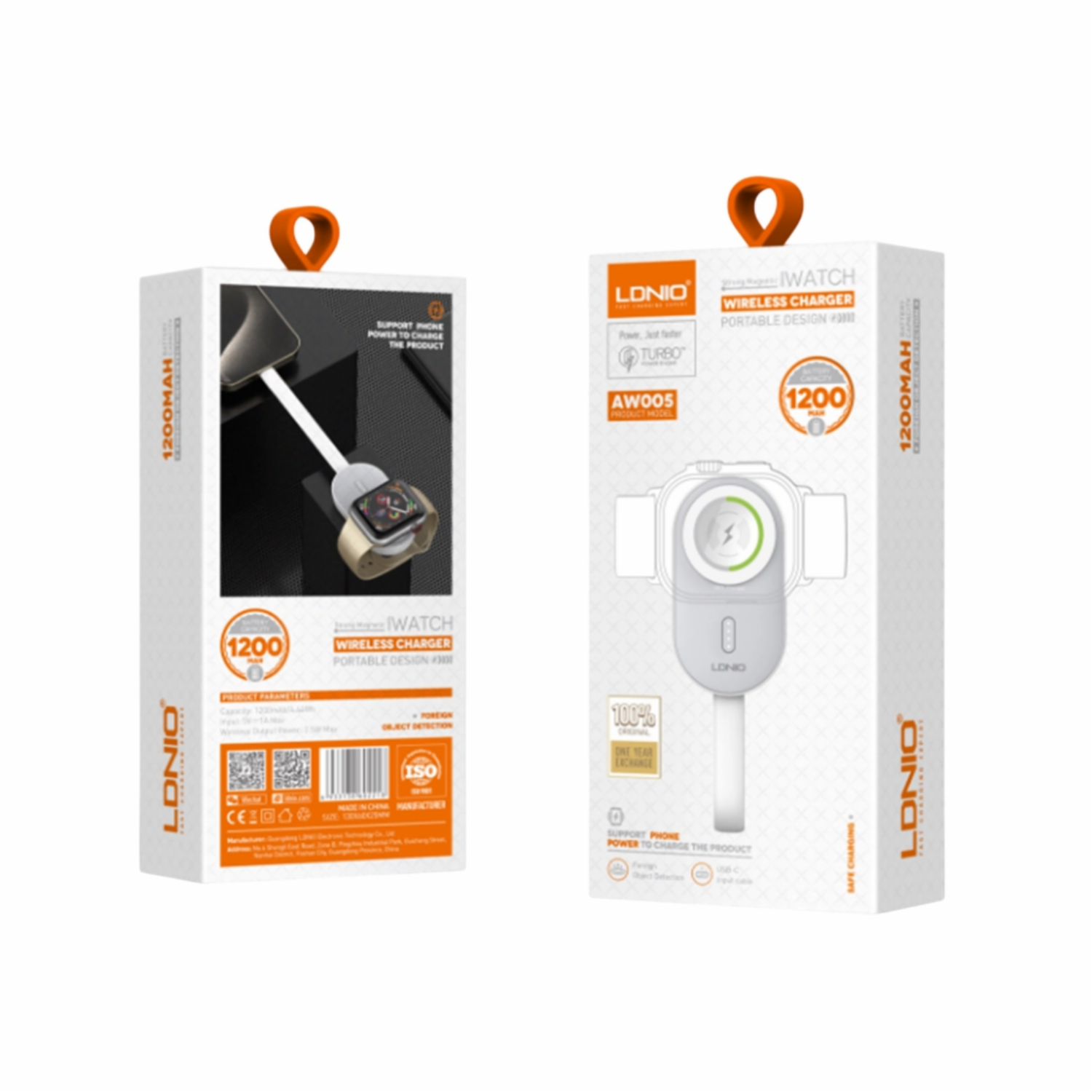 Cargador Inalámbrico Para Reloj Modelo AW005 1200mAh Magnético Portátil LDNIO 25 W