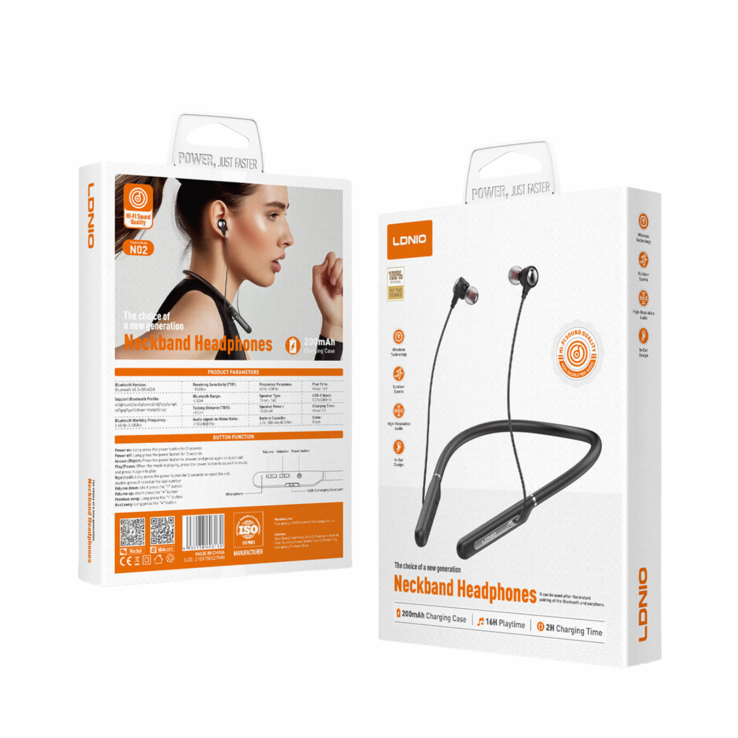 Audífonos Tipo Neckband Modelo Ld-N02 LDNIO Wireless