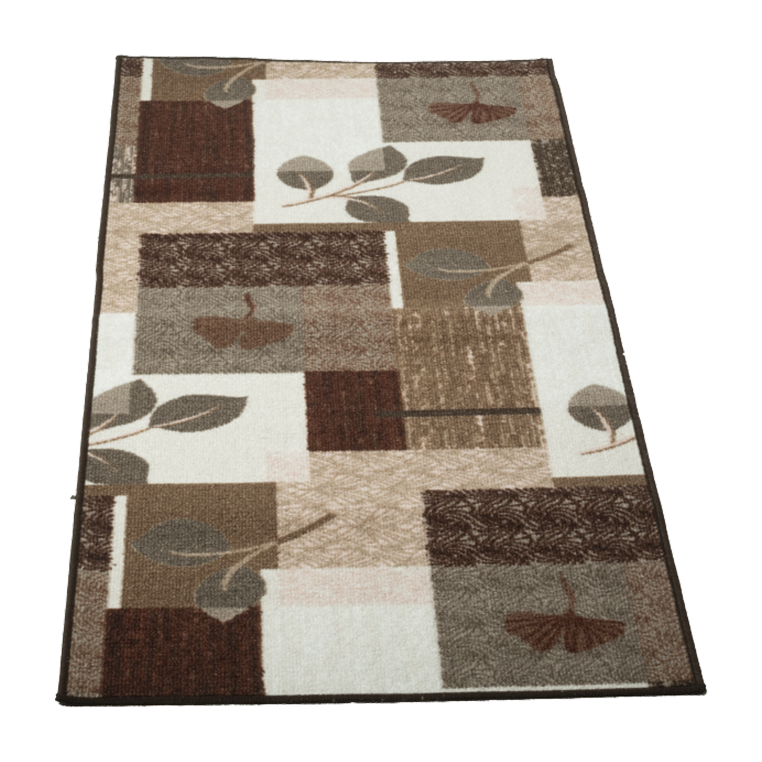 Alfombra De Pasillo De Área Con Hojas Naranja Café Claro EMMEVI 140 x 57