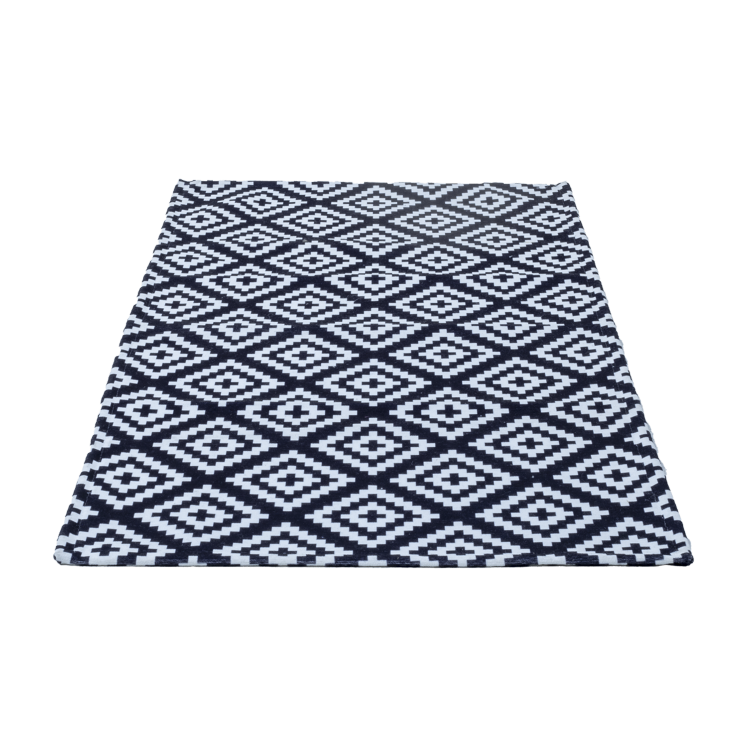 Alfombra De Pasillo De Área Con Rombos Negro Blanco EMMEVI 100 x